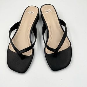 Black Square Toe Sandals
